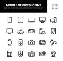 Mobile Devices icons set in 32 x 32 pixel perfect with editable stroke vector