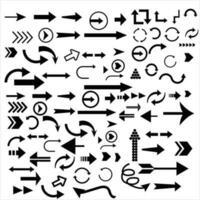 Doodle arrow set, collection of hand drawn elements vector