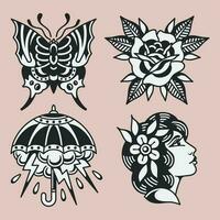 Old school tattoo design vector