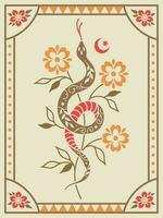 flower and snake design, quality vector design.