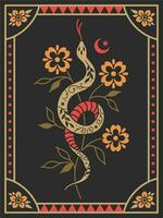 flower and snake design, quality vector design.