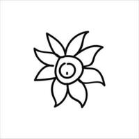 Flower illustration with isolated hand-drawn style on a white background, suitable for children to draw abstract illustrations. vector