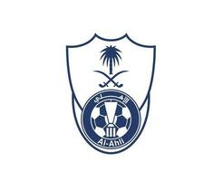 Al Ahli Club Logo Symbol Blue Saudi Arabia Football Abstract Design Vector Illustration