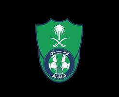 Al Ahli Club Logo Symbol Saudi Arabia Football Abstract Design Vector Illustration With Black Background