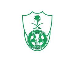 Al Ahli Club Logo Symbol Green Saudi Arabia Football Abstract Design Vector Illustration