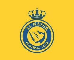 Al Nassr Club Logo Symbol Saudi Arabia Football Abstract Design Vector Illustration With Yellow Background