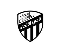 Alabama ittihad club símbolo logo negro saudi arabia fútbol americano resumen diseño vector ilustración