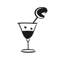 Cocktail glass icon. Summer drinks sign. Vector illustration. Flat design.