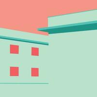 Vector illustration of modern architecture, Minimal architectural building poster.