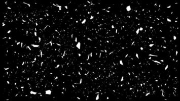 white different sizes random flakes of dust sand on a black background. vector background with paint splashes of different shapes