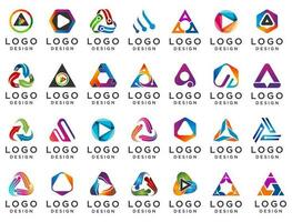 abstract triangle logo vector icon set, Abstract triangle logo and app icon for modern app logo design