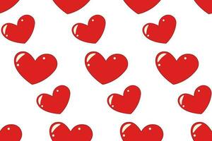 Seamless Pattern of hearts in cartoon style in trendy shades. Isolate. Valentines day. Vector. EPS vector