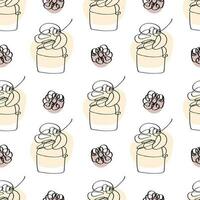 Seamless pattern with hand drawn doodle desserts vector