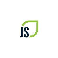 Letter JS logo grows, develops, natural, organic, simple, financial logo suitable for your company. vector