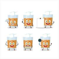 dibujos animados personaje de vaso de chocolates con varios cocinero emoticones vector