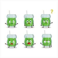 Cartoon character of avocado juice with what expression vector