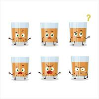 Cartoon character of glass of chocolates with what expression vector