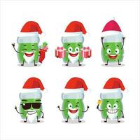 Papa Noel claus emoticones con aguacate jugo dibujos animados personaje vector