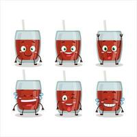 dibujos animados personaje de manzana jugo con sonrisa expresión vector