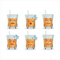 Cartoon character of papaya juice with sleepy expression vector