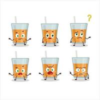 Cartoon character of papaya juice with what expression vector