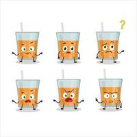 Cartoon character of papaya juice with what expression vector