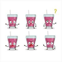 Cartoon character of purple juice with what expression vector
