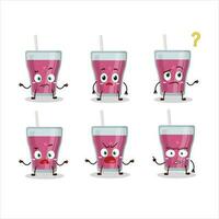 Cartoon character of purple juice with what expression vector