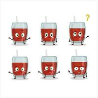 Cartoon character of apple juice with what expression vector