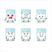 Glass of milk cartoon character with nope expression vector