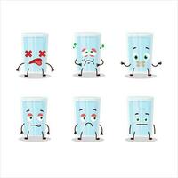 Glass of water cartoon character with nope expression vector