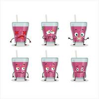 Purple juice cartoon character with nope expression vector