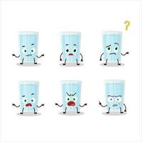 Cartoon character of glass of water with what expression vector