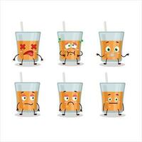 Papaya Juice cartoon character with nope expression vector