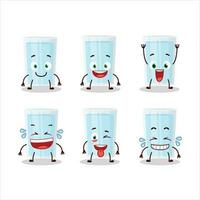 dibujos animados personaje de vaso de agua con sonrisa expresión vector