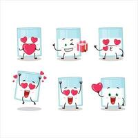 Glass of milk cartoon character with love cute emoticon vector