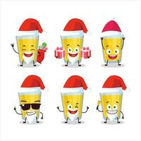 Papa Noel claus emoticones con plátano jugo dibujos animados personaje vector
