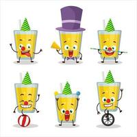 Cartoon character of banana juice with various circus shows vector