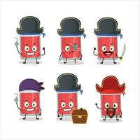 Cartoon character of watermelon juice with various pirates emoticons vector