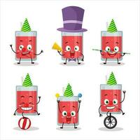 Cartoon character of watermelon juice with various circus shows vector