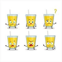 Cartoon character of banana juice with what expression vector