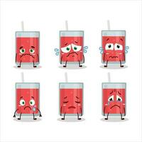 Watermelon Juice cartoon character with sad expression vector