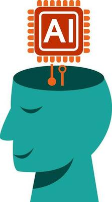 Human head Artificial intelligence icon  graphic