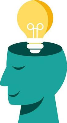 human head with creative idea concept icon graphic