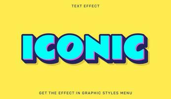 Iconic editable text effect in 3d style vector