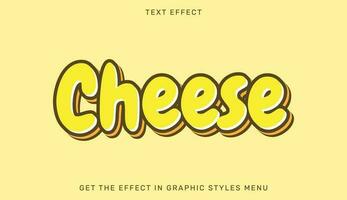 Cheese editable text effect in 3d style vector