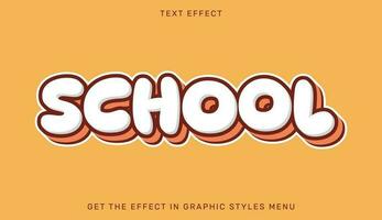 School editable text effect in 3d style vector