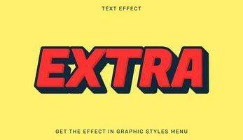 Extra text effect in 3d style vector