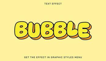 Bubble text effect in 3d style vector