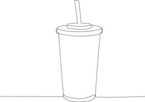 Single continuous line drawing coffee or tea cups. Global Day Parent Concept vector